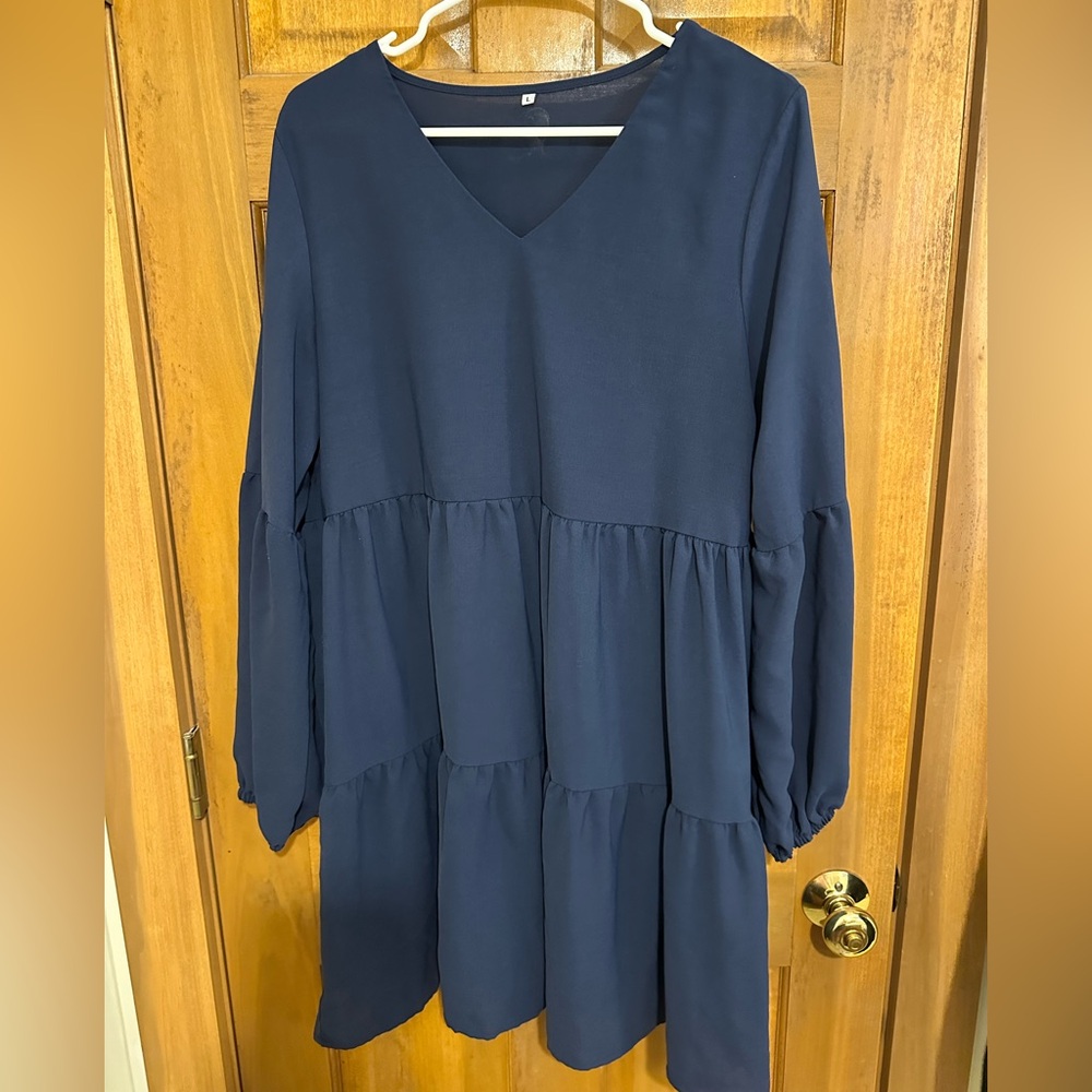 Navy Blue Mini Casual Dress
